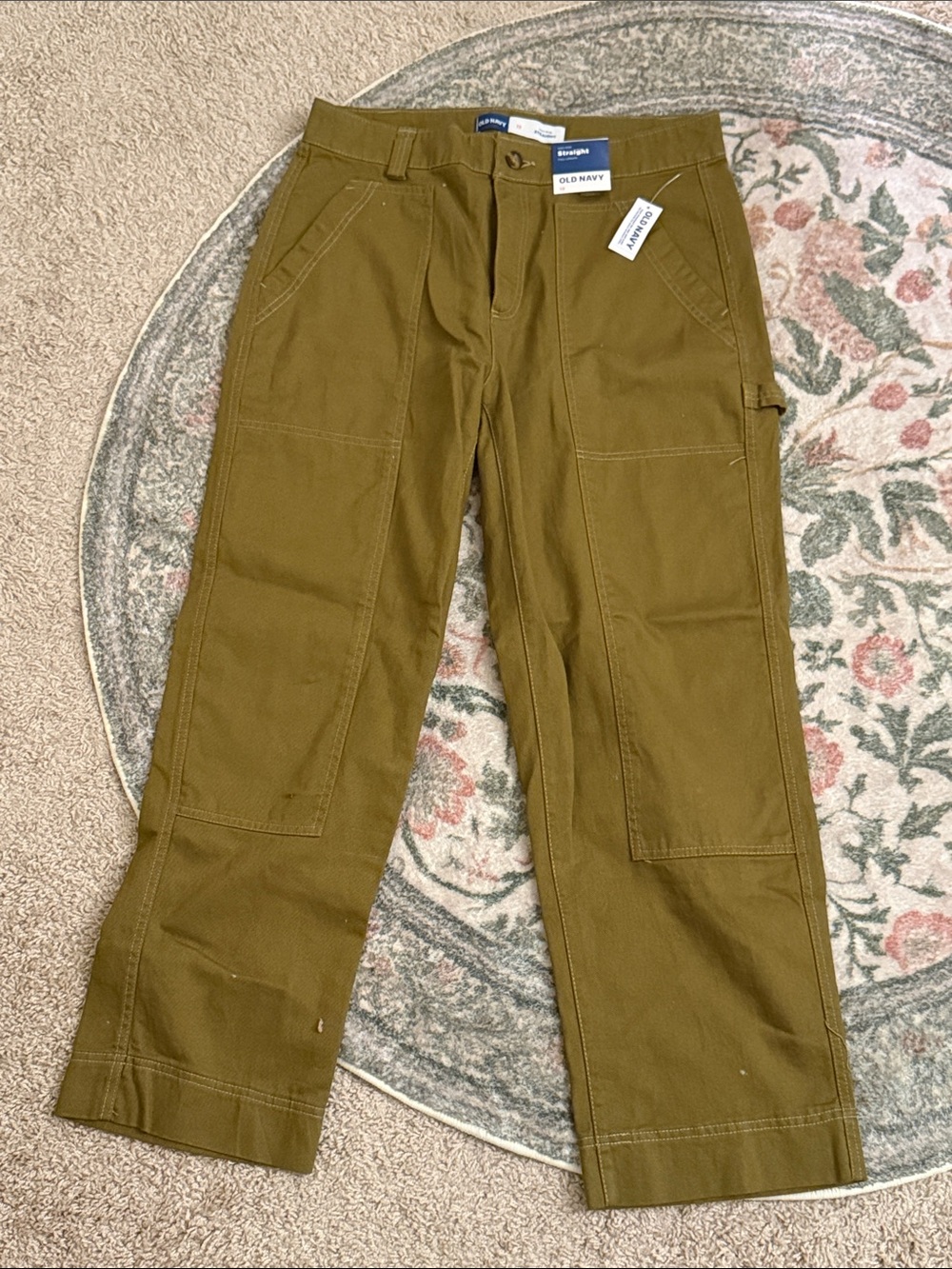 Old Navy women’s Olive Green High Rise Straight Full Length Pants